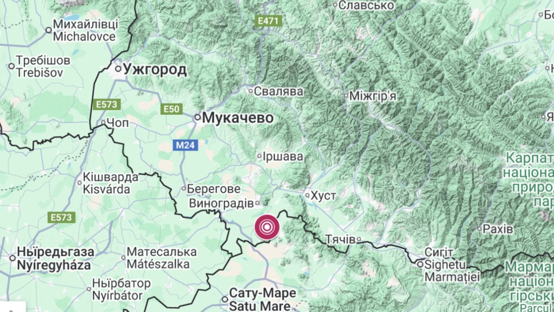 На Закарпатті вночі трапився землетрус магнітудою 1,8 балів