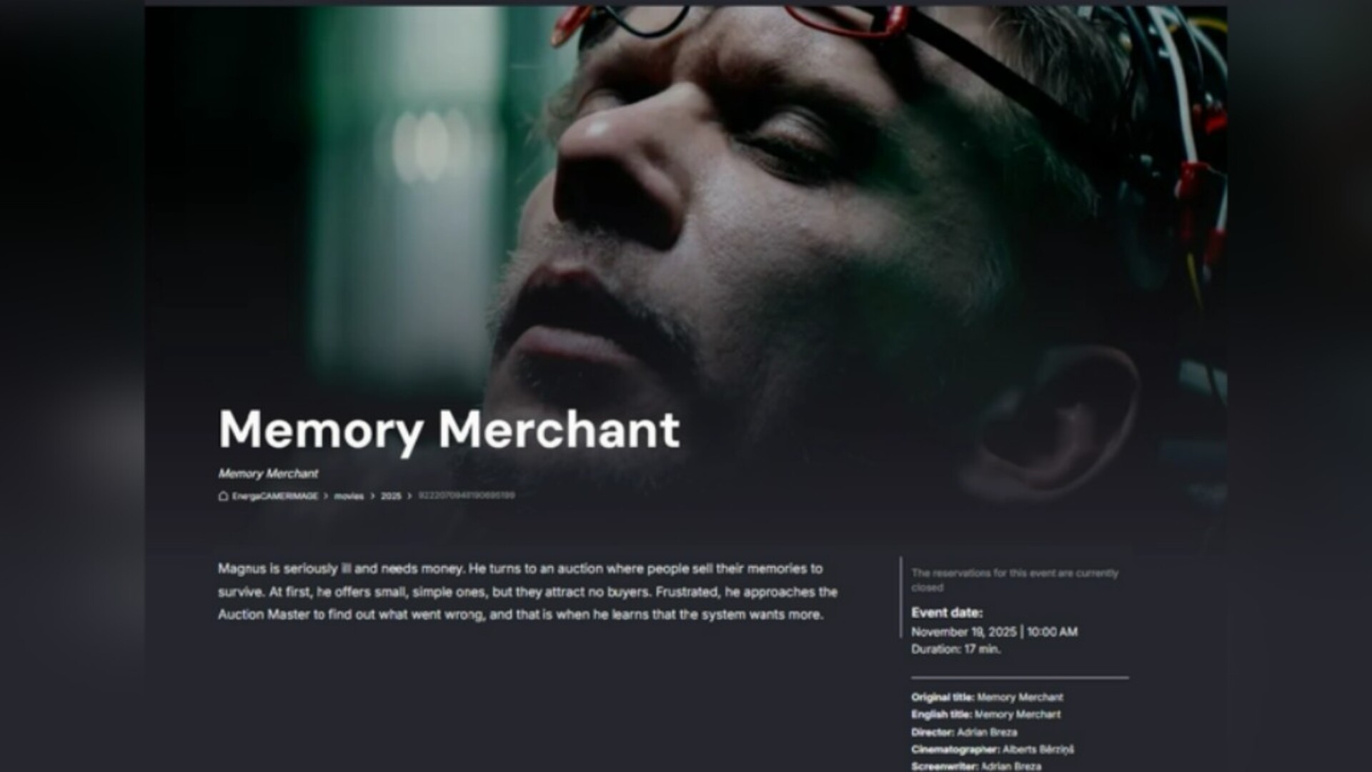 Короткометражка ужгородця Адріана Брези потрапила до конкурсу престижного кінофестивалю (ФОТО)